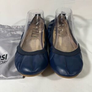YOSI NEW YORK FOLDABLE‎ BALLET FLATS TRAVEL WOMEN NAVY BLUE SZ 10 NEW